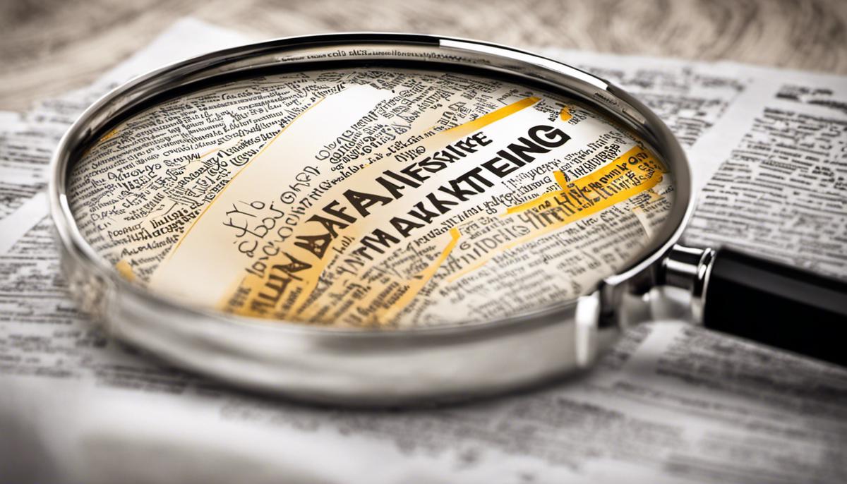 A magnifying glass examining the definition of affiliate marketing