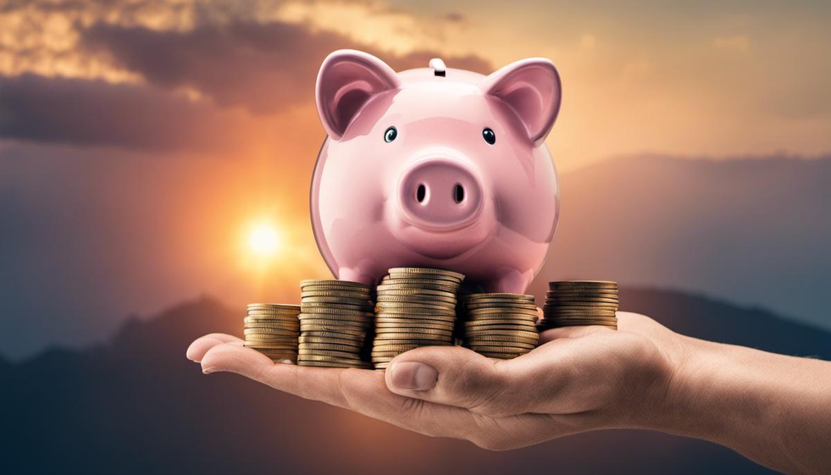 Image of a person holding a piggy bank indicating long-term investment