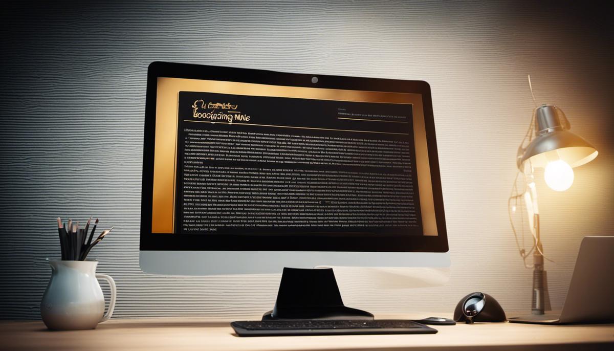 A computer screen with a blogging niche written on it, depicting the topic of the text