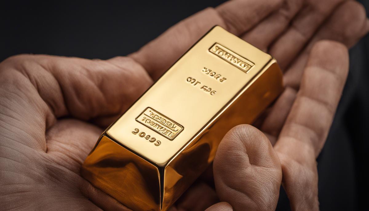 Image of a person holding a gold bar, symbolizing the potential for financial success in e-commerce.