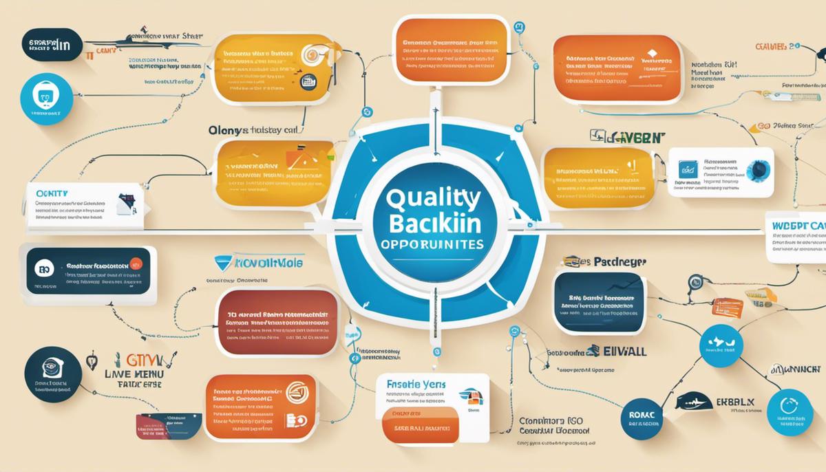 A diagram showing different websites linking to each other, representing quality backlink opportunities