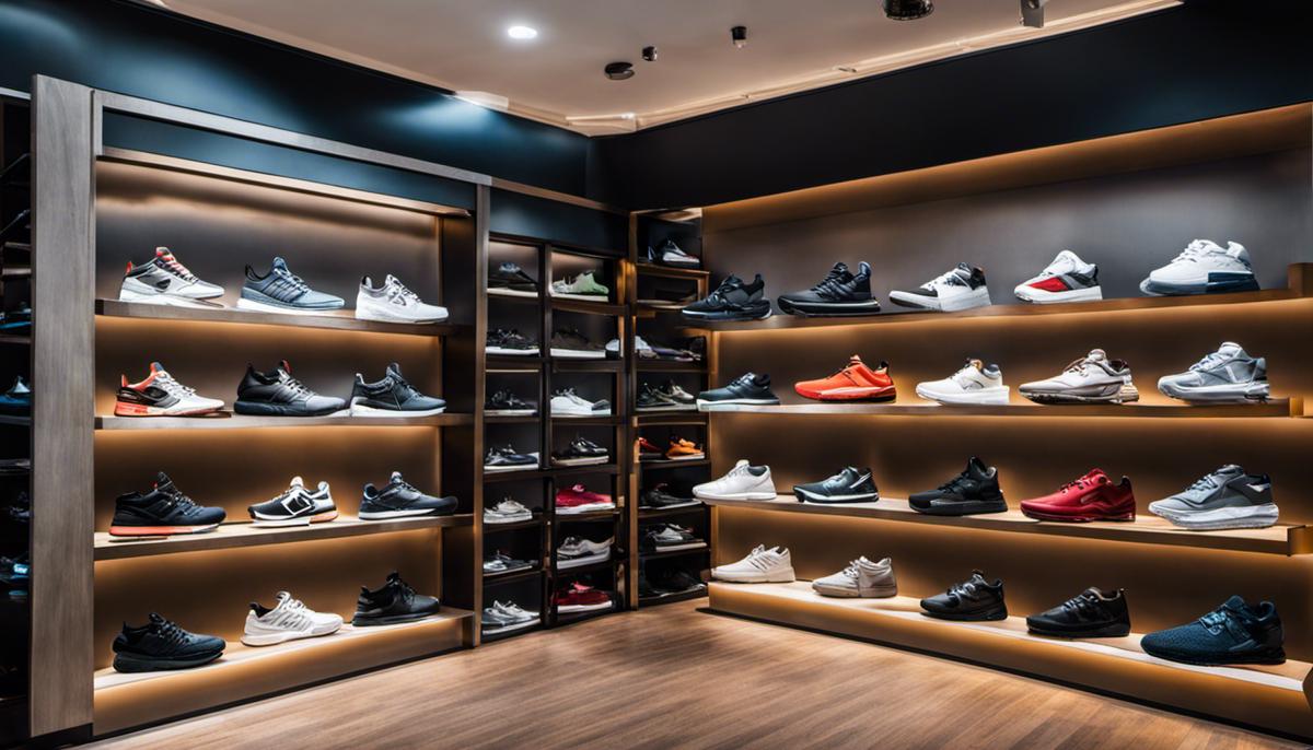 Image of sneakers and streetwear being displayed in a store