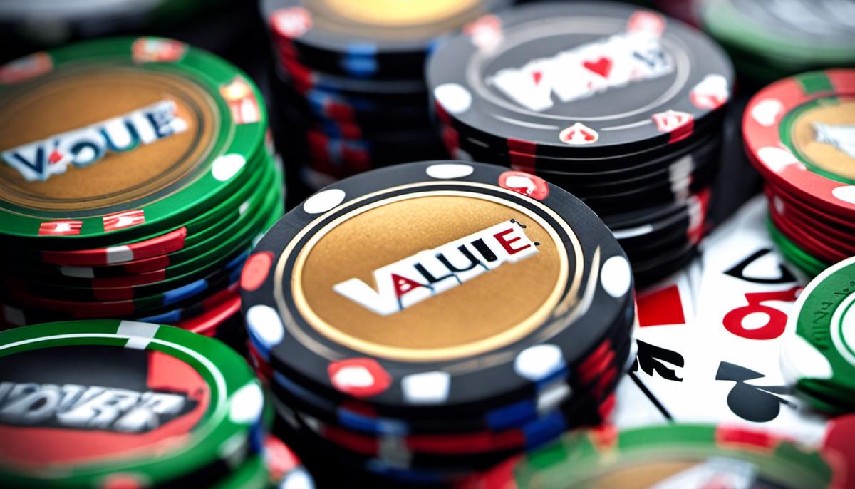 An image showing a stack of poker chips, representing the concept of value betting.